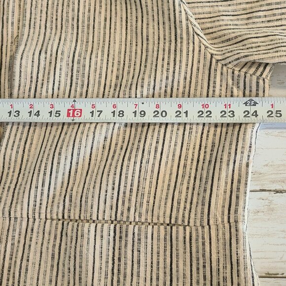 Eileen Fisher Stripe 3/4 Sleeve Boxy Organic Cotton Jacket Open Front Classic XL - Picture 6 of 9